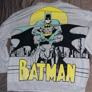 Batman Gray Crewneck Sweater with Black and Yellow Design